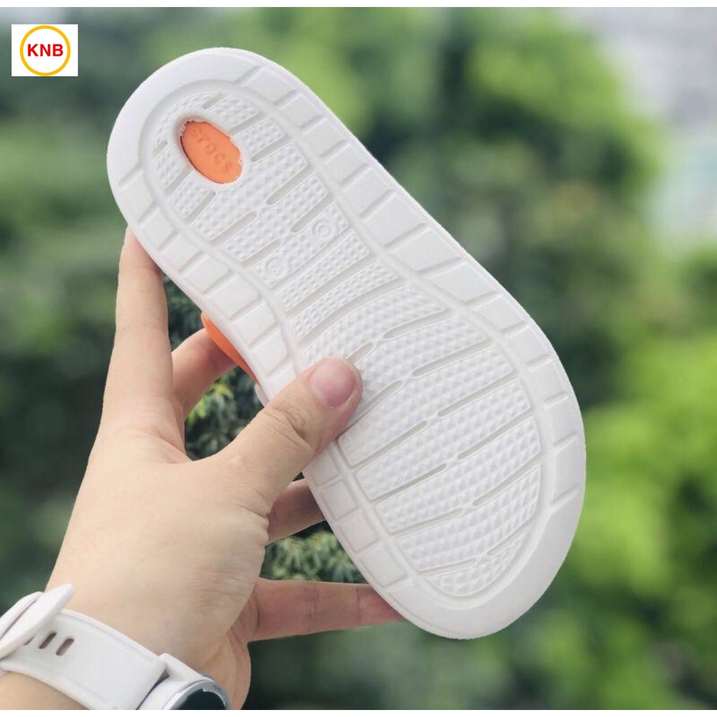 Dép Sục Cross Literide Trẻ Em Màu Xám cam Siêu Êm Chân-kèm 4 Jibbit+ FREESHIP- Chống Trơn Trượt Bảo Vệ Ngón Chân Cho Bé