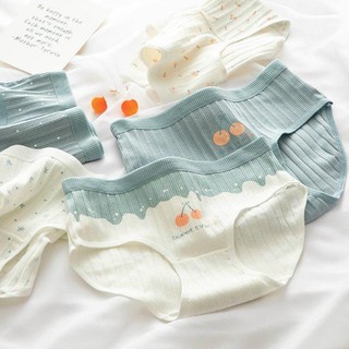 Quần Lót Nữ Cotton Cherry Xanh Dễ Thương Kháng Khuẩn Mềm Mịn 122850
