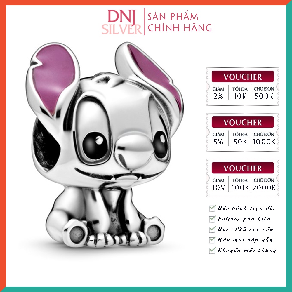 Charm bạc 925 cao cấp, hàng chuẩn bạc - Charm Lilo &amp; Stitch thích hợp để mix vòng tay charm - DN235
