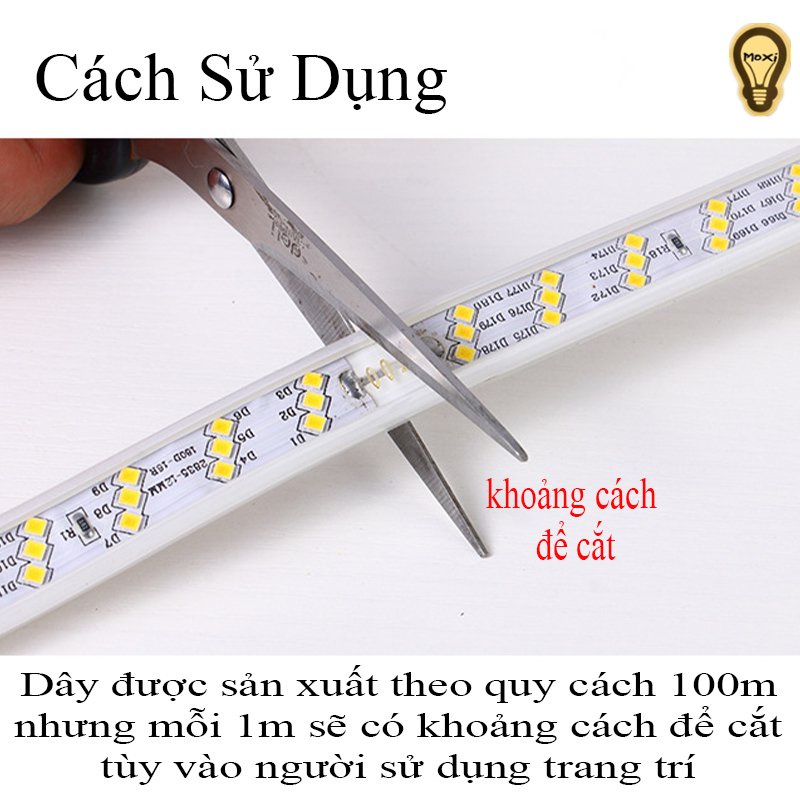 [Bán theo M chưa kèm đầu cắm ] Đèn LED dây đôi 2835 trang trí LỄ NOEL decor phòng ngủ,ngoài trời MOXI (cuộn INBOX ).