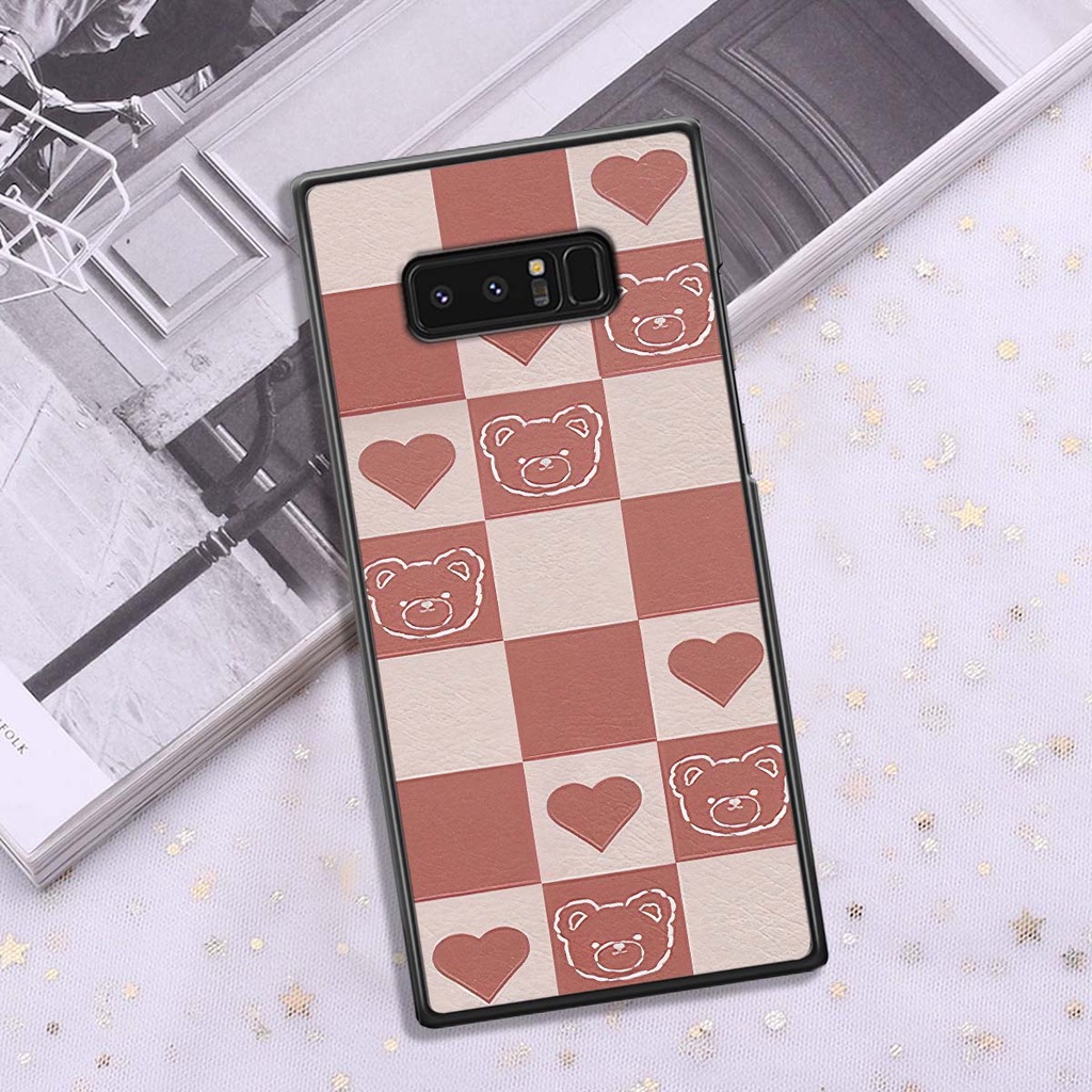Ốp Samsung Note 8 gấu Bear rick caro vuông thời trang siêu đẹp