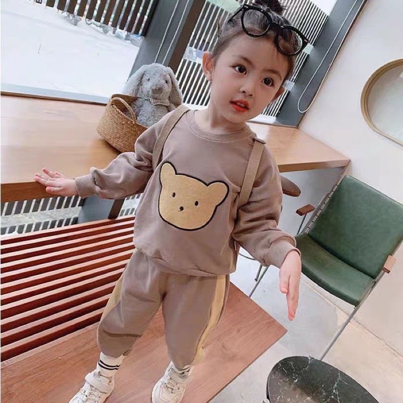 Bộ dài tay bé gái 8-18kg Củ khoai tây shop chất cotton mềm mịn mặc mùa thu đông siêu dễ thương