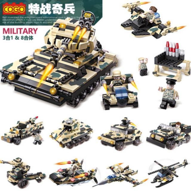 Bộ lego Cogo 8 in 1 – mô hình lắp ráp xe tăng chiến đấu
