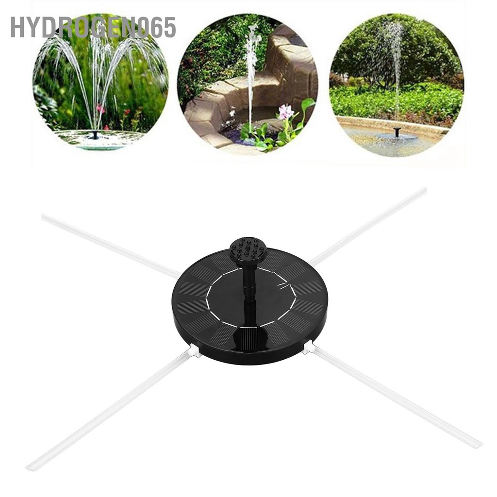 Hydrogen065 Máy bơm đài phun năng lượng mặt trời 1.2W 7V Đài nước với 6 vòi khác nhau 4 thanh đỡ cho bể cá trong vườn Hồ bơi