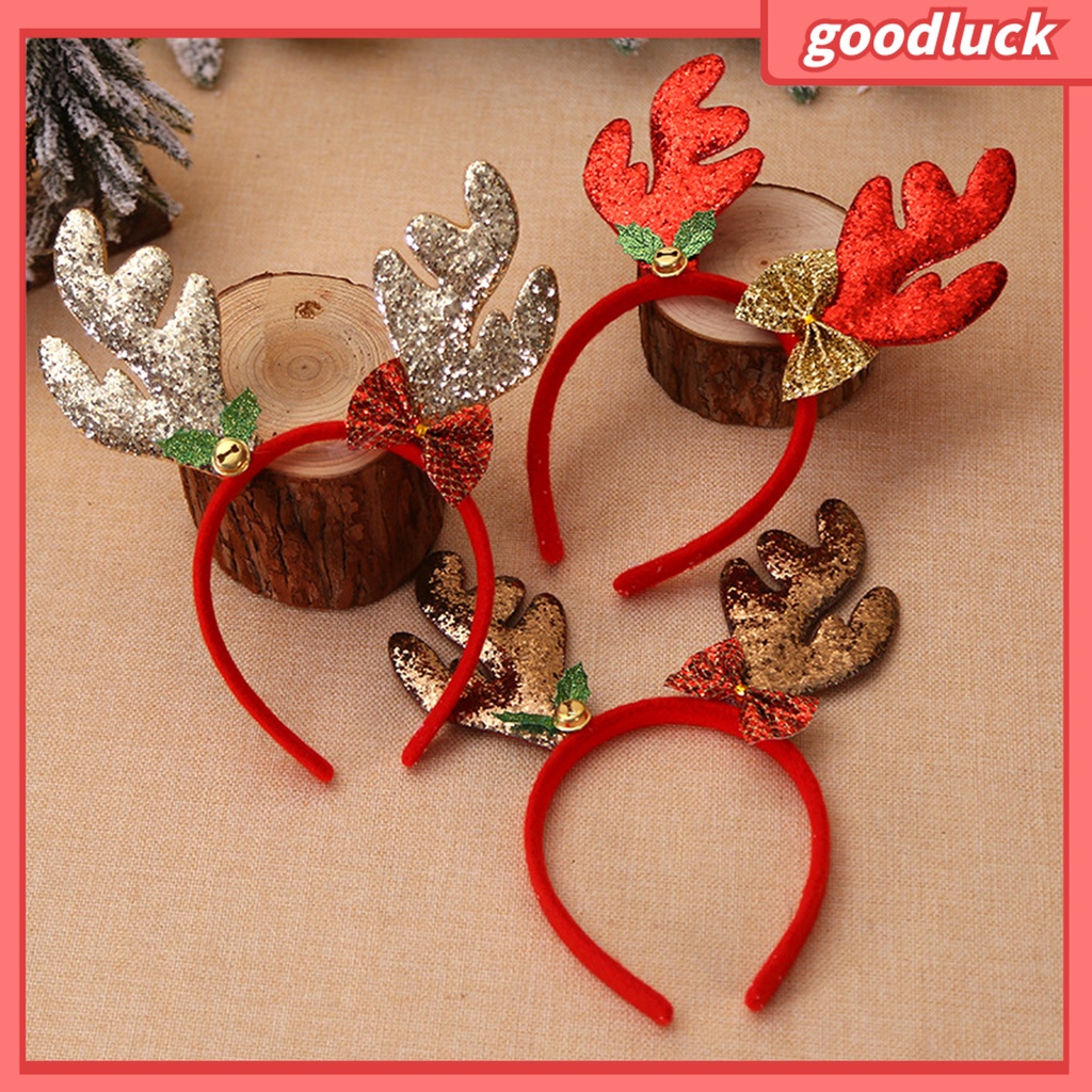 Băng đô cài tóc đính nơ phong cách giáng sinh trọng lượng nhẹ