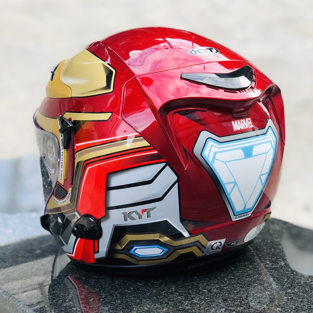 [NONTRUM_VN]Nón bảo hiểm 3/4 KYT Venom IRON MAN(SIZE M_L_XL)