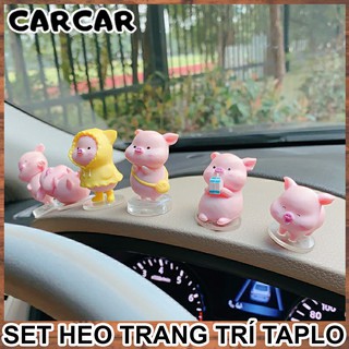 Set heo mini dễ thương trang trí taplo ô tô