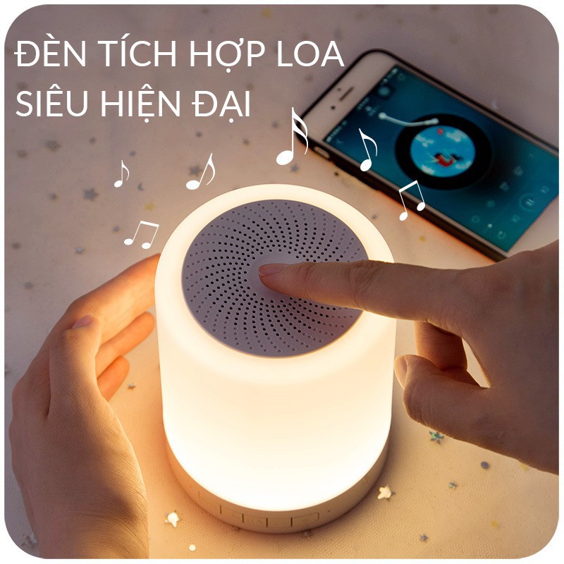 Loa Bluetooth Không Dây 2in1 Kết Hợp Đèn Ngủ, Đèn Led Cảm Ứng Đổi Màu Theo Nhạc THẾ HỆ MỚI