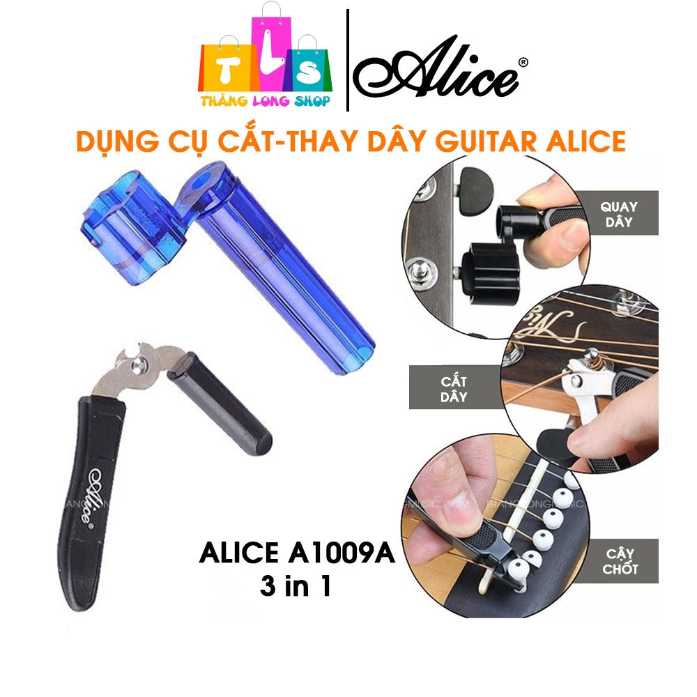 Bộ dụng cụ thay dây ghita 3 trong 1 Alice A1009A - gồm 1 tay quay và 1 kìm bấm