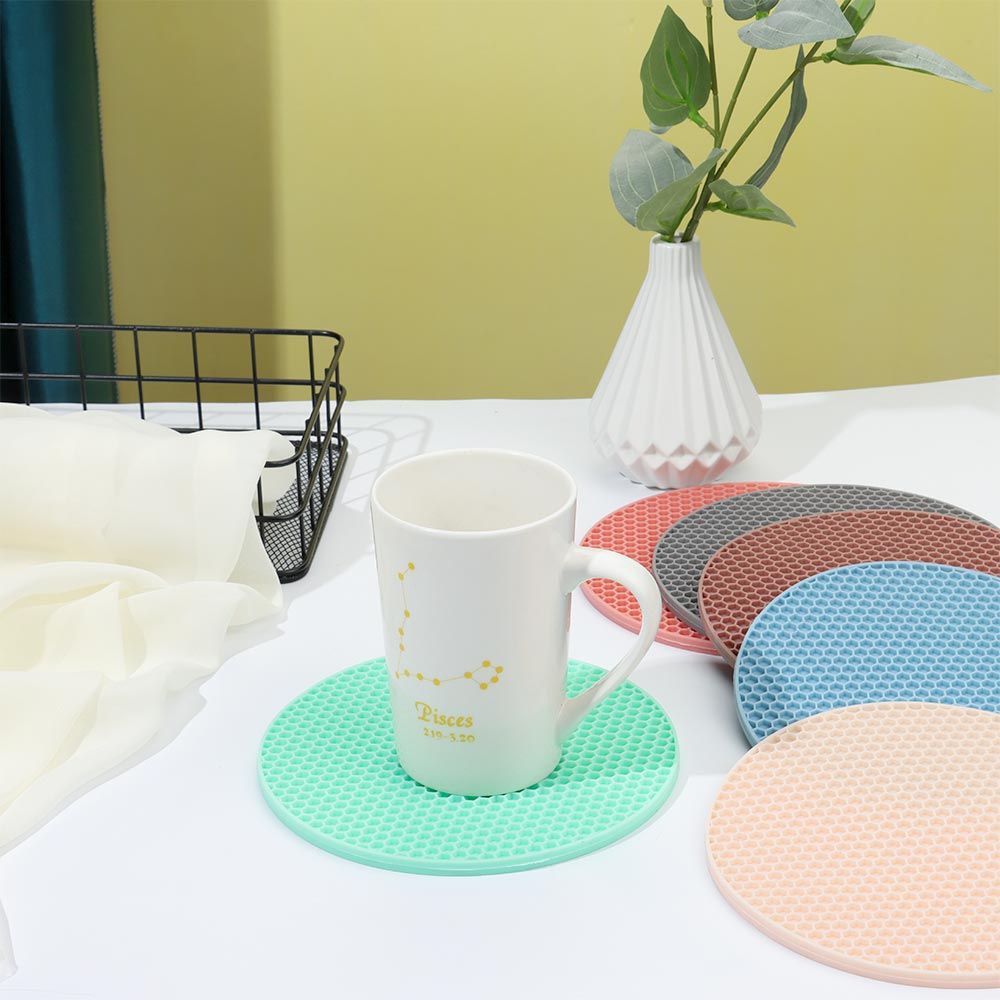 Kmy 1Pc Heat Insulation Pad Rubber Silicone Table Decoration Anti-Scalding Table Mat Coaster Table Decoration