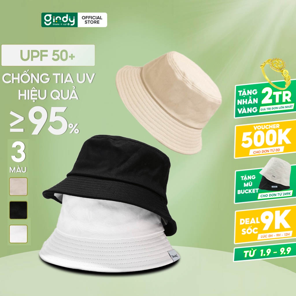 Mũ bucket trơn GINDY Nón tai bèo vành cụp trơn nhiều màu sắc Ulzzang form unisex M001