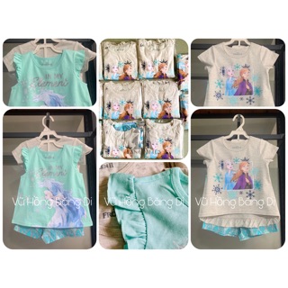 Bộ đồ Bé Gái Hoạ Tiết Công Chúa Elsa Chất Cotton Mịn Mát ( Hình Thật Tự Chụp )