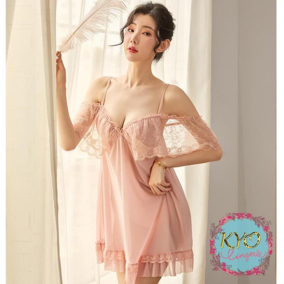 ❤HOT NHẤT ❤ váy ngủ thun lưới ren -đầm ngủ sexy cao cấp B1040 HEI