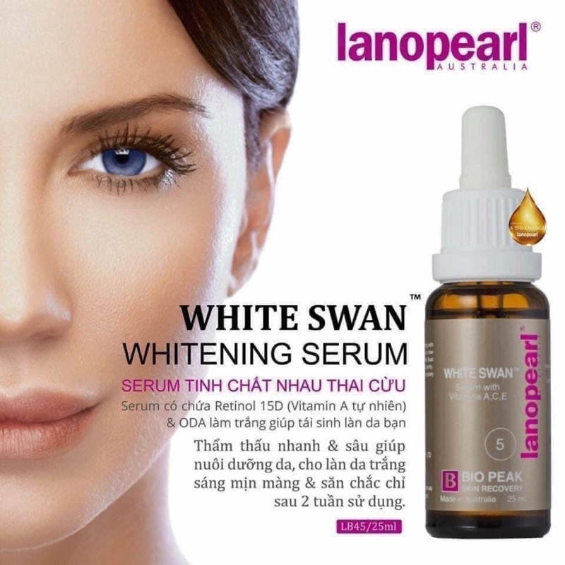 Serum Nhau Thai Cừu Làm Trắng Da White Swan Whitening Serum Lanopearl Bio Peak