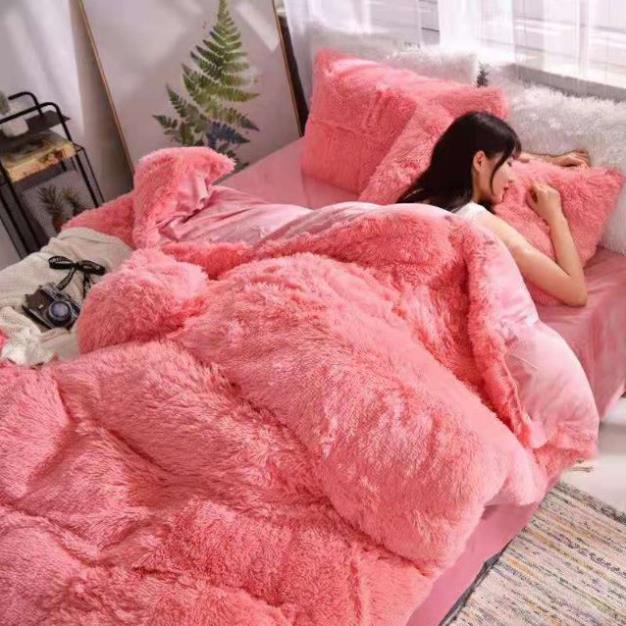 🥀🥀Bộ chăn ga nỉ lông tim ❤(5 món)