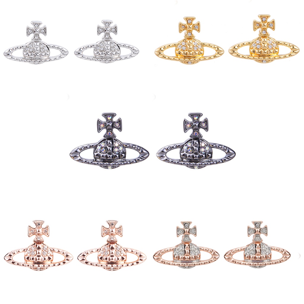 VIVIENNE WESTW00D rivet series light luxury punk rock earrings banquet