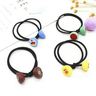 Thun cột tóc hoa quả,đôrêmon,vịt (1 sợi)