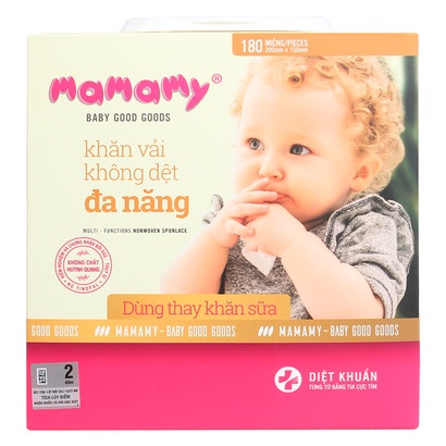 Khăn khô cotton đa năng Mamamy 180 tờ