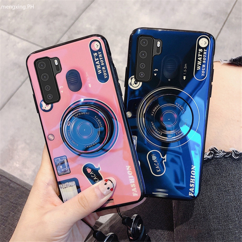 Ốp điện thoại silicon mềm kiểu camera có đế đỡ cho Huawei Nova 7 Pro Nova 7i 7se Honor X10 30 Pro 30S V30 Play 3T 4T