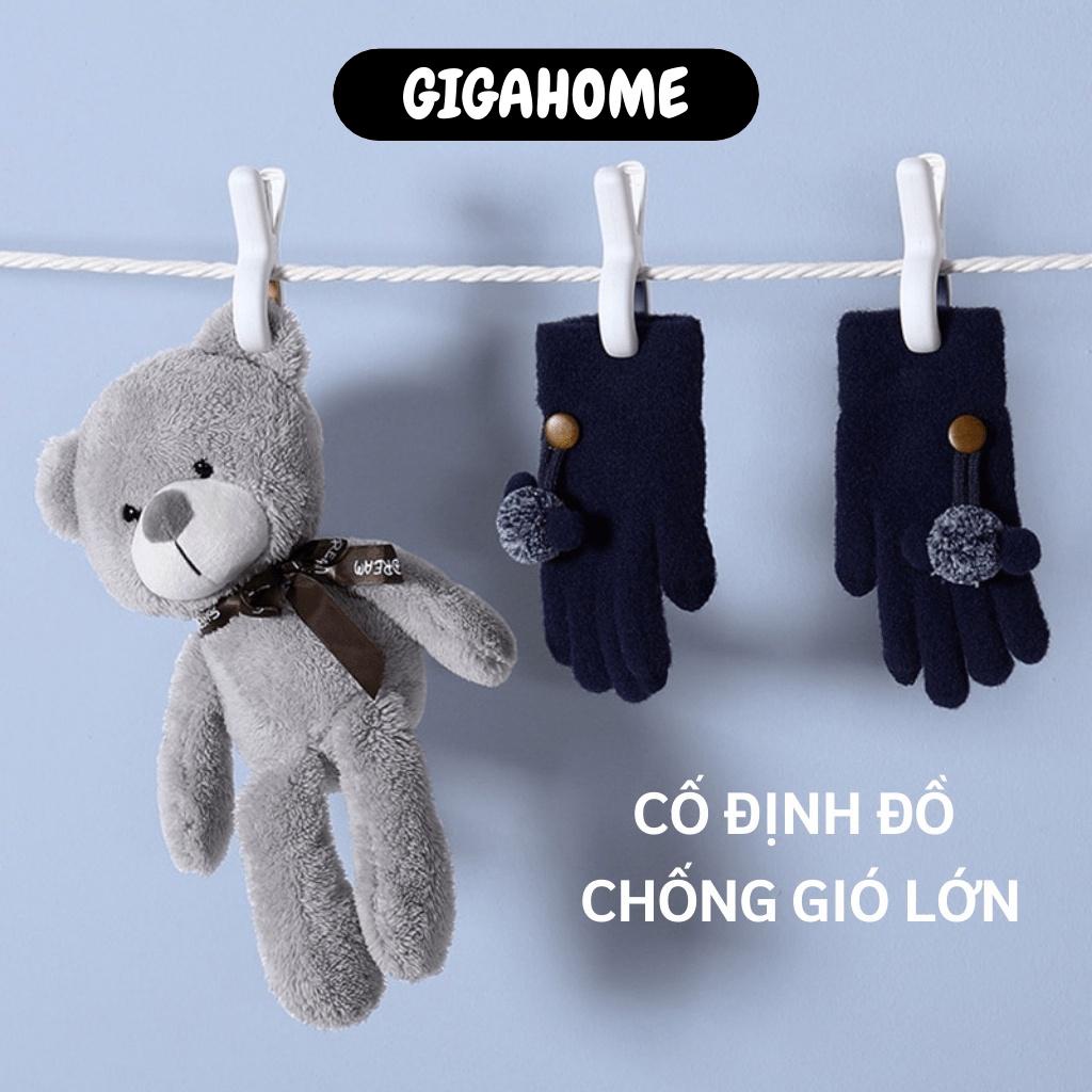 Combo 3 Kẹp Nhựa Bản To GIGAHOME Loại Nhỏ Phơi Quần Áo, Chăn Màn Siêu Chắc Chống Gió 10365