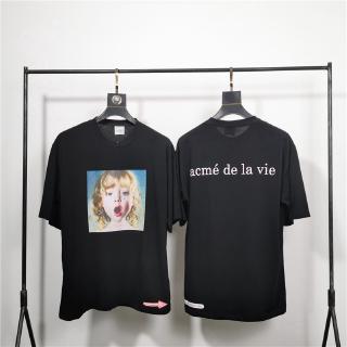 Áo Thun Cotton Tay Ngắn Dáng Rộng In Chữ Acme De La Vie Thời Trang Mùa Hè Cho Cặp Đôi