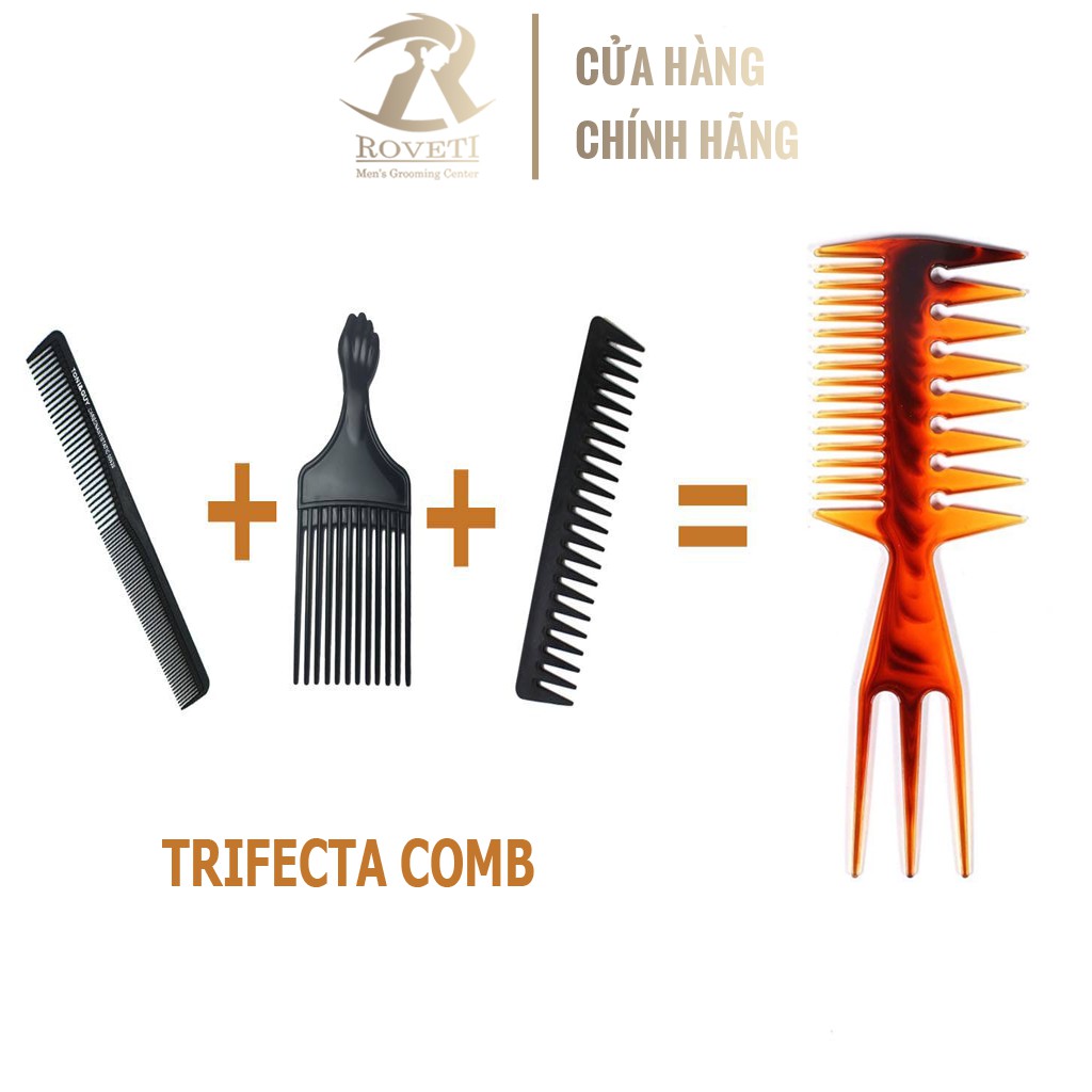 [HÀ NỘI] Lược Xương Cá Tạo Kiểu Tóc Texture - Trifecta Comb 3in1