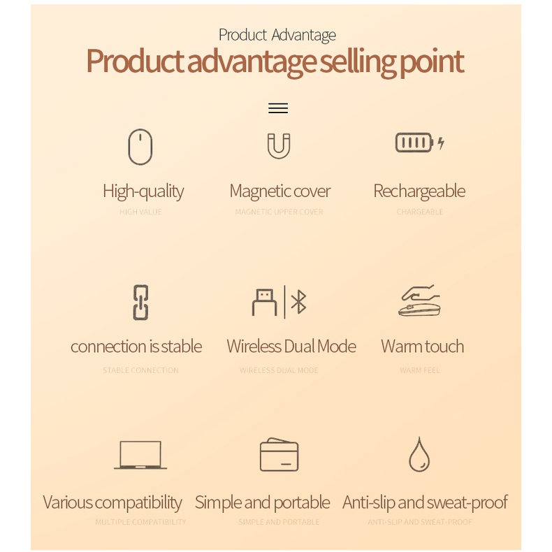 Chuột Bluetooth Không Dây 2.4G + Chuột Hoạt Hình 3 Chế Độ Yên Tĩnh Cho Laptop Notebook