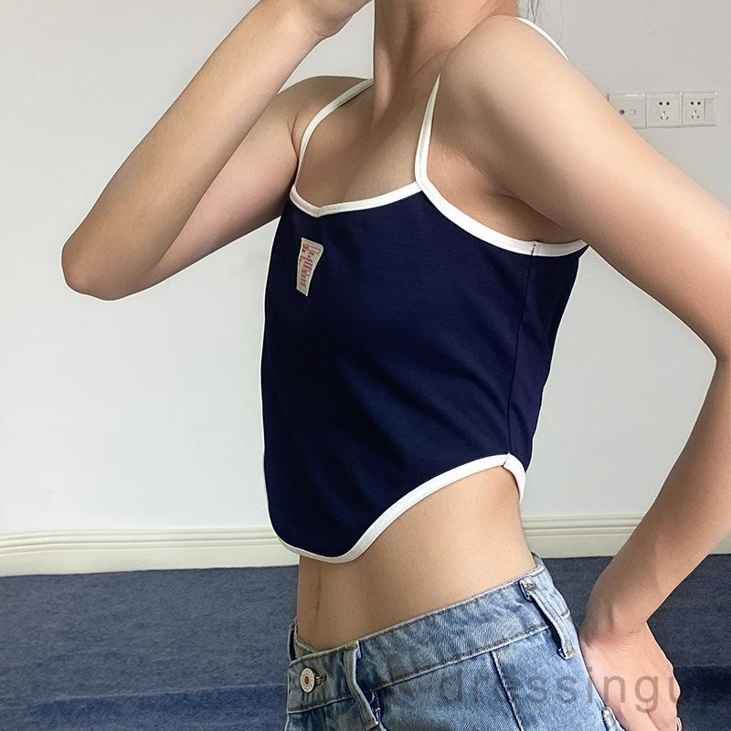 Áo Lửng Hai Dây Hở Lưng In Chữ Thời Trang Cho Nữ