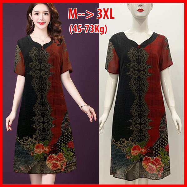 BIGSIZE (M-3XL)– ĐẦM SUÔNG DỰ TIỆC TRUNG NIÊN, KIỂU ĐẦM SUÔNG BIGSIZE, ĐẦM BIGSIZE TRUNG NIÊN U40 U50 U60 U70