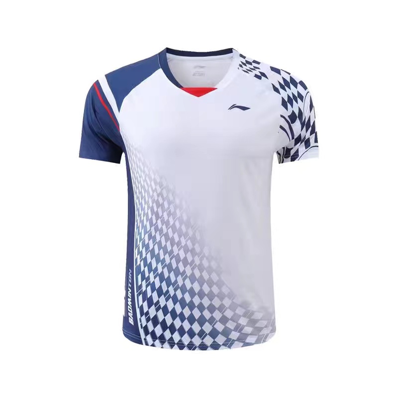 Li Ning Áo Thun Thể Thao Tay Ngắn Nhanh Khô Cho Nam Nữ Chơi Cầu Lông tennis Bàn Tay Ngắn