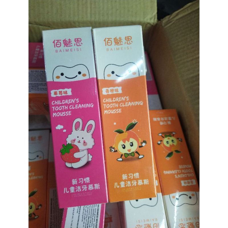 Kem đánh răng tạo bọt cho bé từ 2 tuổi, vị trái cây, nuốt được, mùi thơm bé thích, an toàn tiện lợi