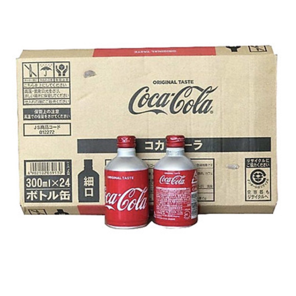 Nước Coca Nhật Bản Nắp Vặn Chai Nhôm 300ml Thùng 24 Chai