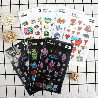 Set STICER nhãn dán trang trí họa tiết BT21 BTS Kpop 3D