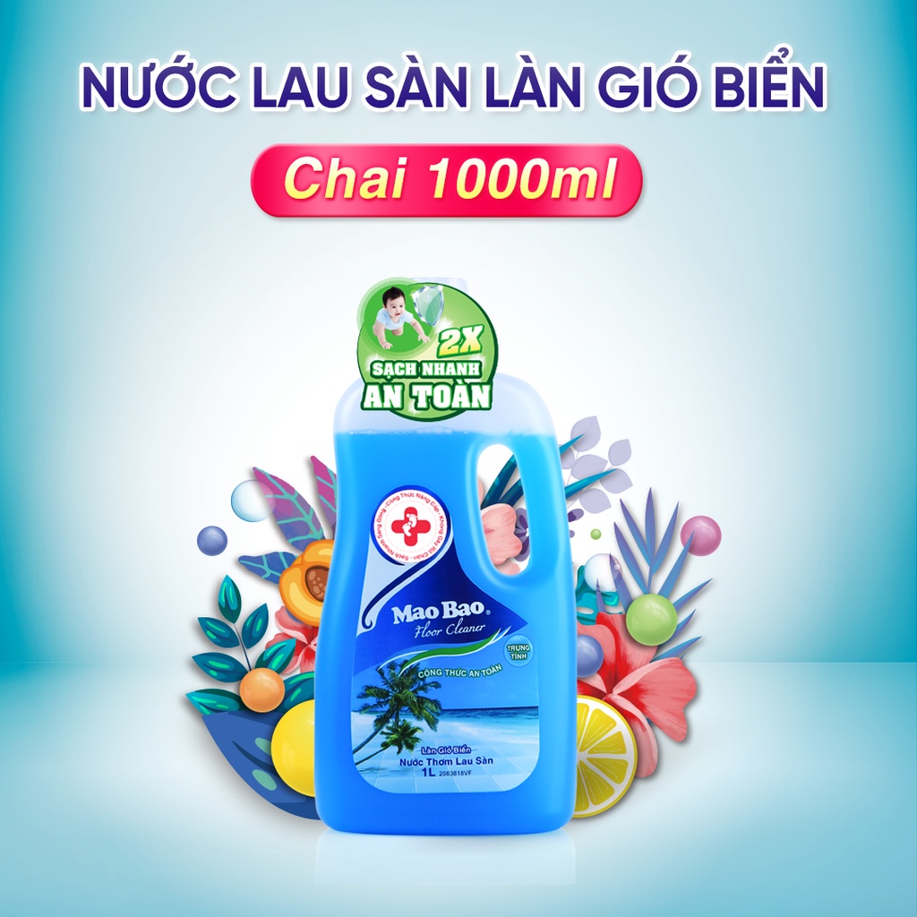 Nước Lau Sàn Ocean Mao Bao hương làn gió biển Chai 1L