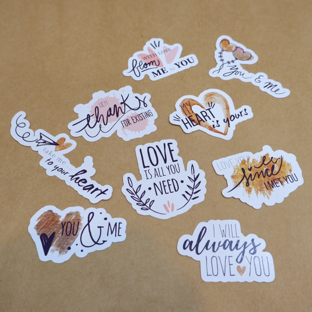 LOVE - Sticker die-cut - Sticker cắt rời - Nguyên liệu làm Scrapbook Handmade