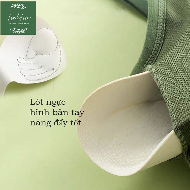 Áo Bra Gym/Yoga Thể Thao Dáng Croptop 2 Dây Sexy Co Dãn 4 Chiều - Cotton Đũi Mềm Mại, Thoáng Mát - linhlimshop | BigBuy360 - bigbuy360.vn