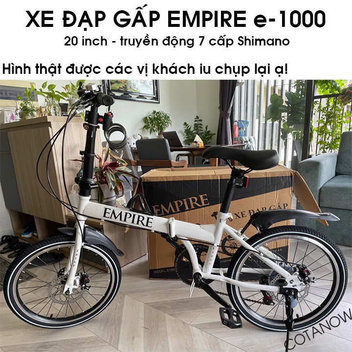 Xe đạp gấp Empire E-1000 bánh 20 inch, gấp gọn tiện lợi