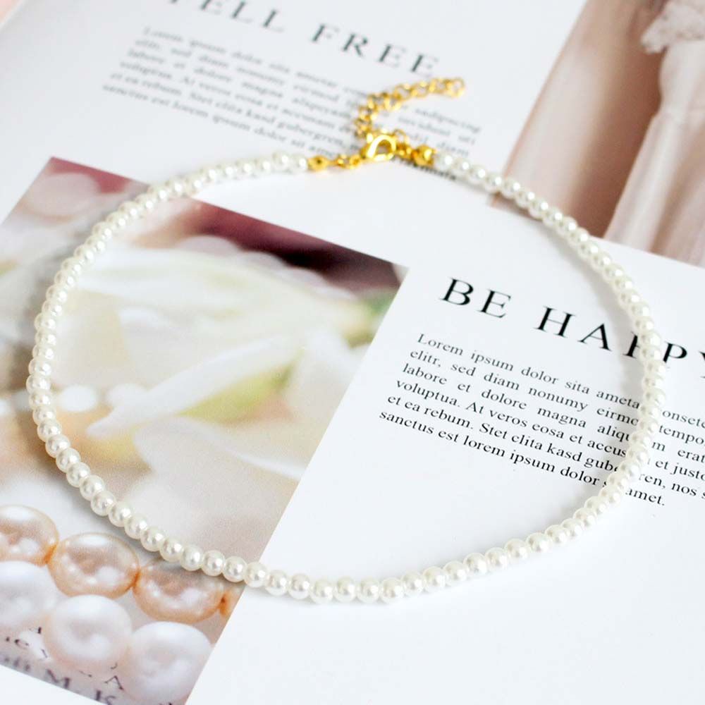 Vòng cổ choker đính hạt ngọc trai giả phong cách Hàn Quốc thời trang ngọt ngào cho nữ