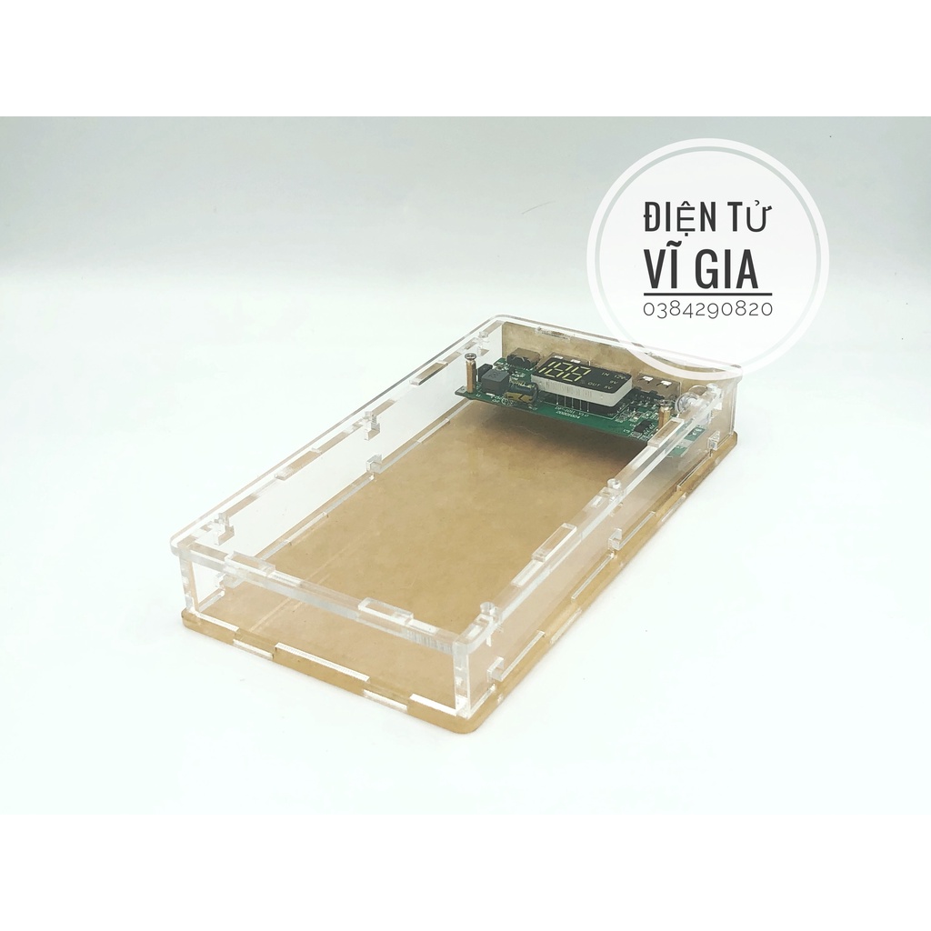 Box sạc dự phòng mica trong suốt Pin 18650