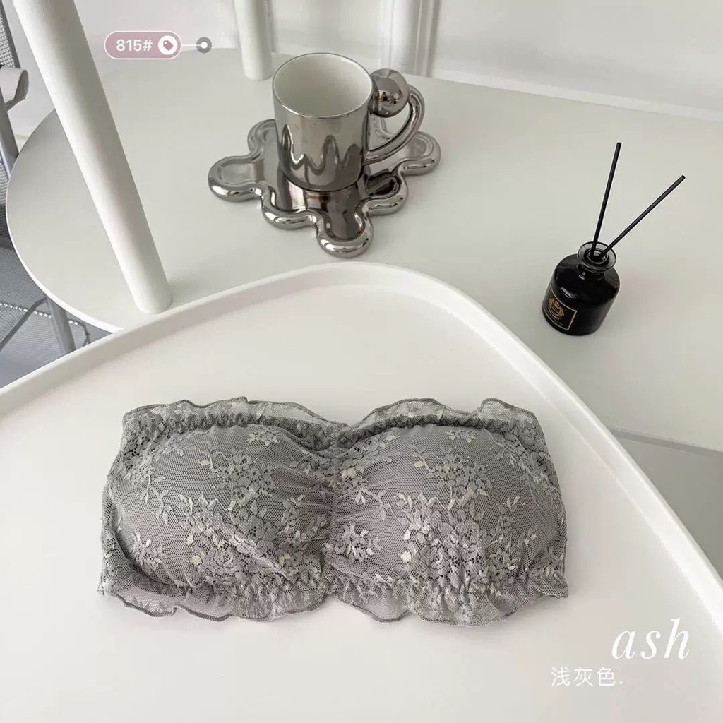[Xả - dọn kho] Áo lót ngực không dây áo Bra ren vân hoa siêu đẩy ngực chống tụt khóa cài sau Pasana0067