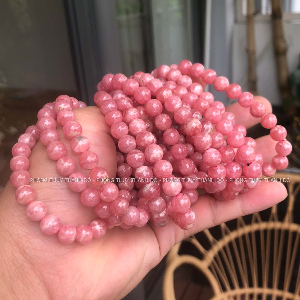 Vòng Tay Đào Hoa Size 8mm Tự Nhiên, Chất Lượng Cao - Cầu Tình Duyên, May Mắn - Phong Thủy Thành Đô