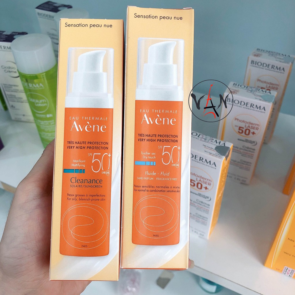 Kem chống nắng avene cleanance / fluide da dầu nhờn mụn nhạy cảm spf 50+ 50ml