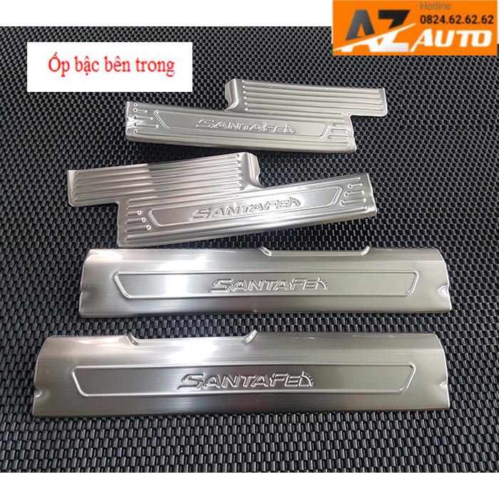Bộ Ốp bậc cửa, Nẹp bước chân Hyundai Santafe 2019-2023 – INOX