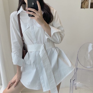 ĐẦM TRẮNG CÓ DÂY RÚT EO TÔN DÁNG