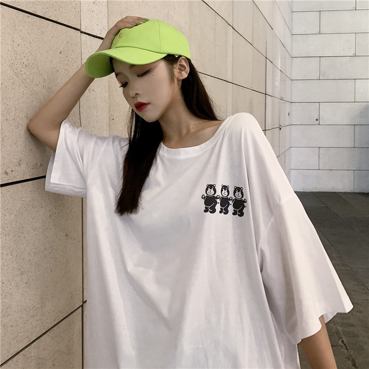 Áo thun phản quang 7 màu tay lỡ nam nữ gấu