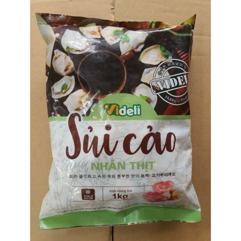 Sủi cảo nhân thịt VIDELI 1kg(date luôn mới)