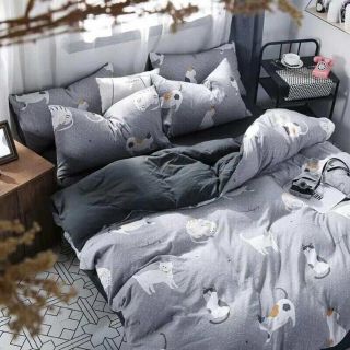 Bộ MÈO DƯA DẤU NHỎ set chăn ga gối ĐŨI Hàn Quốc