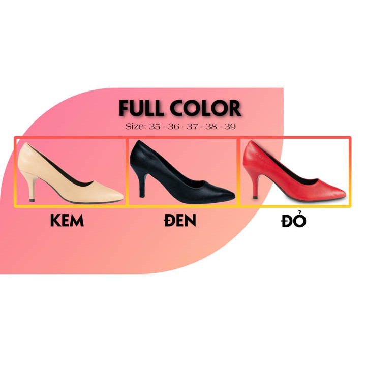 Giày cao gót nữ cao cấp, da lì , đế nhọn 6p hàng cao cấp VNXK K402 ( màu Đen ) - thương hiệu Kaleea Việt Nam