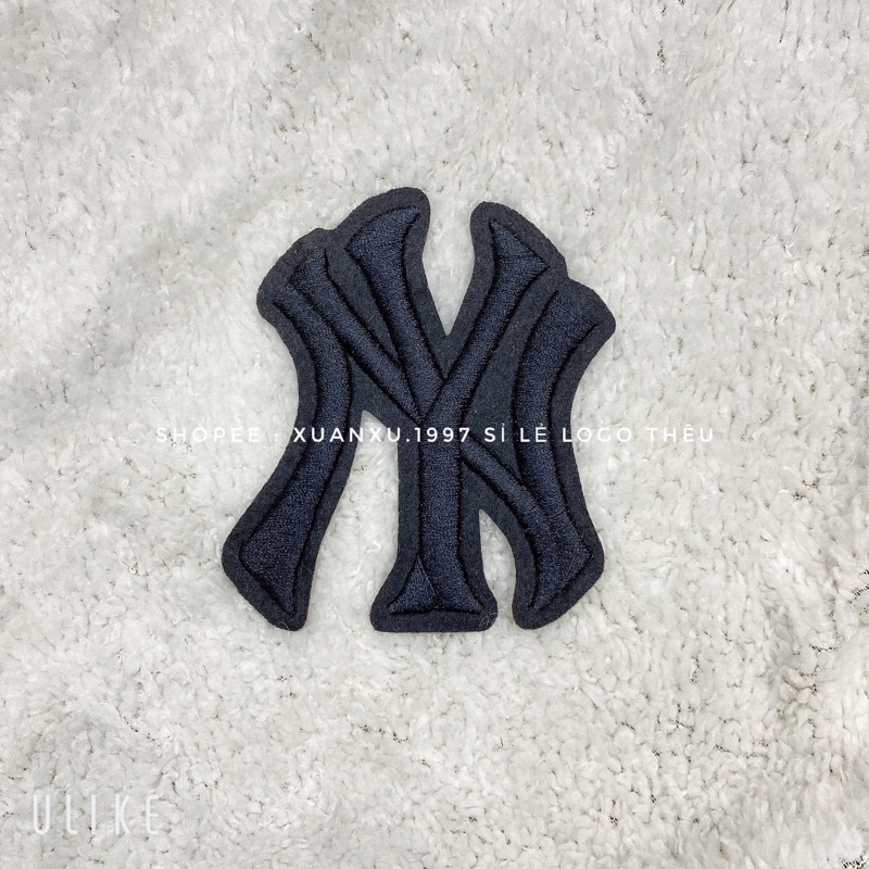 Logo NY thêu 9cm đan chỉ dày siêu nét