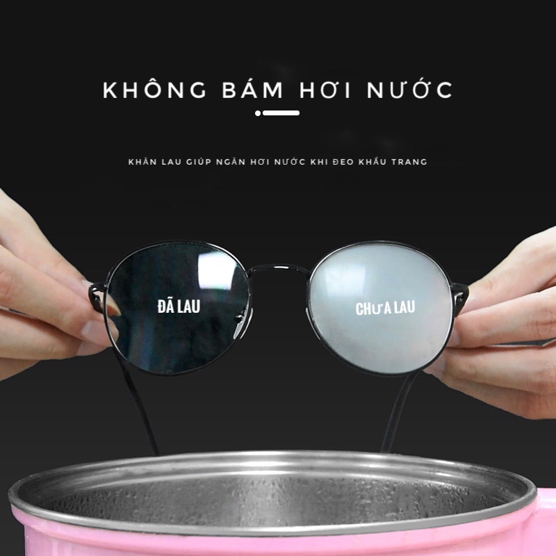 Khăn lau kính NANO chống bám hơi nước, giấy lau kính chống sương mờ, chống nhờn, mồ hôi
